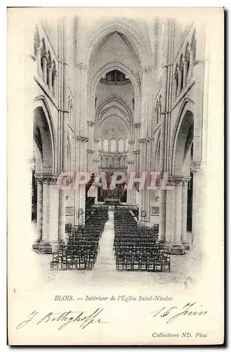 Cartes postales Chateau Blois Interieur de L Eglise Saint Nicolas