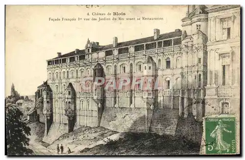 Ansichtskarte AK Chateau Blois Facade Francois 1er Vue des jardins du roi avant sa restauration