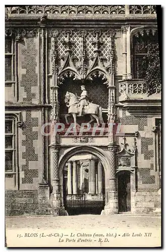 Cartes postales Blois Le Chateau Sommet Aile Louis XII La Porte d Entree