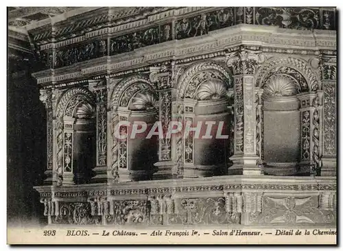 Ansichtskarte AK Blois Le Chateau Aile Francois 1er Salon d Honneur Detail de la cheminee