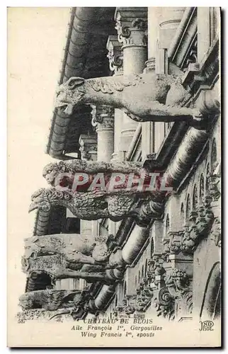 Cartes postales Blois Le Chateau Aile Francois 1er Gargouilles