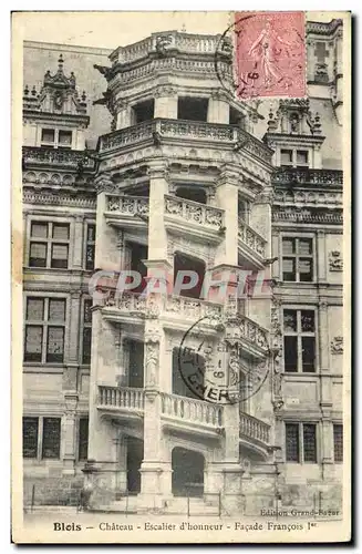 Cartes postales Blois Chateau Escalier d honneur Facade Francois l er