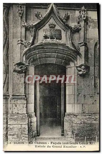 Cartes postales Blois de Chateau Facade interieure Louis XII Entree du grand escalier