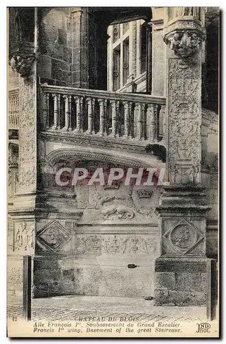 Cartes postales Blois De Chateau Aile Francois 1er Soubassement du Grand Escalier