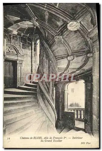 Cartes postales Blois De Chateau Aile de Francois 1er Interieur du Grand Escalier