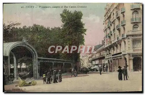 Cartes postales Vichy Promenoirs Couverts et Rue Cunin Gridaine