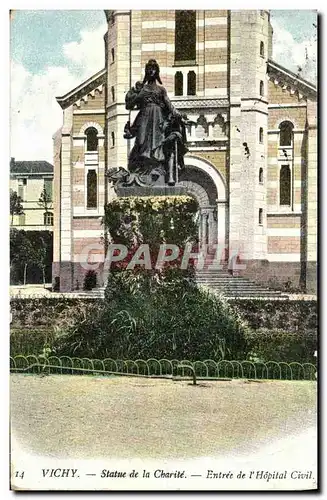 Cartes postales Vichy Statue de la Charite Entree de l Hopital civil