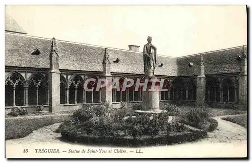 Ansichtskarte AK Treguier Statue de Saint Yves et Cloitre