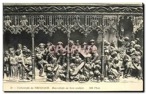Cartes postales Treguier Bas Reliefs en Bois Sculpte