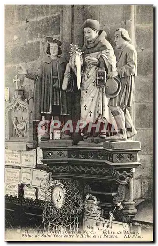 Cartes postales Treguier Interieur de Eglise de Minihy Statue de Saint Yves entre le riche et le pauvre