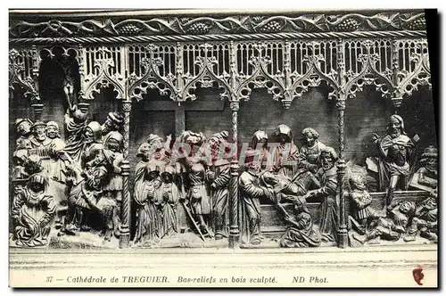 Cartes postales Treguier Bas reliefs en Bois Sculpte