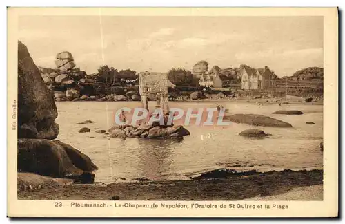 Cartes postales Ploumanch Le Chateau Costaeres L Oratolre de St Guirec et la plage