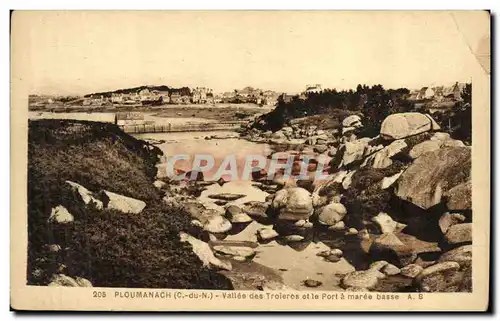 Cartes postales Ploumanach Valle des Troieros et le Port a maree basse