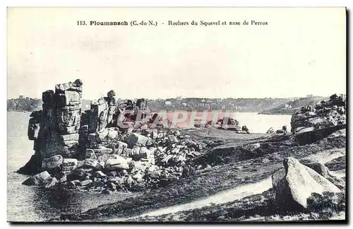 Cartes postales Ploumanach Rochers du Squevel et anse de Perros