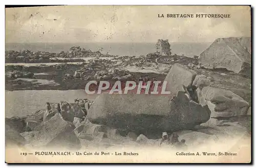 Cartes postales Ploumanach Un Coin du Port Les Rochers Enfants