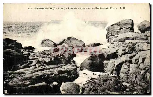 Ansichtskarte AK Ploumanach Eitet de vague sur les Rochers du Phare