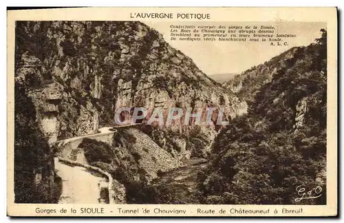 Cartes postales Gorges de la Sioule Tunnel de Chouvigny Route de Chateauneuf a Ebreuil