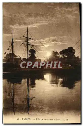 Cartes postales Paimpol Effet de Nuit dans le Port Bateau