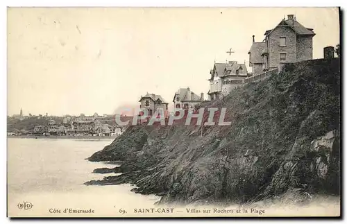 Cartes postales Saint Cast Villas sur Rochers et la Plage