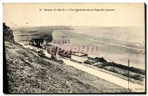 Cartes postales Erquy Vue generale de La Plage de Caroual