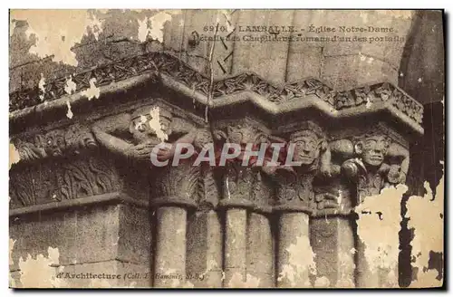 Cartes postales lamballe Eglise Notre Dame Details des chapiteaux romans d un des portails