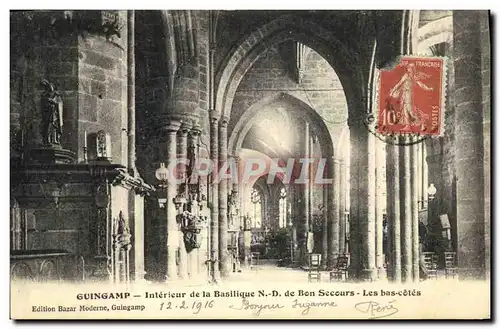 Ansichtskarte AK Guingamp Interieur de la Basilique N D de Bon Secours Les bas cotes