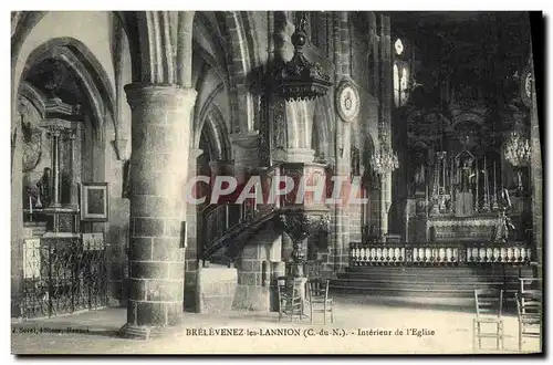 Ansichtskarte AK Brelevenez les Lannion Interieur de l Eglise