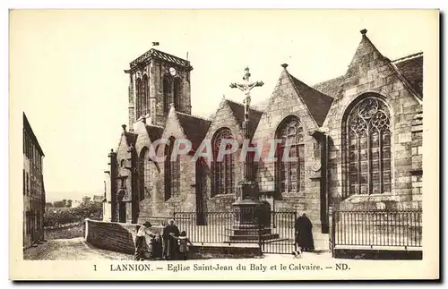 Ansichtskarte AK Lannion Eglise Saint Jean du Baly et le Calvaire