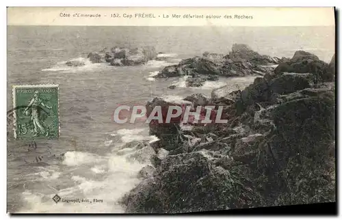 Cartes postales Cap Frehel La Mer deferlant autour des Rochers