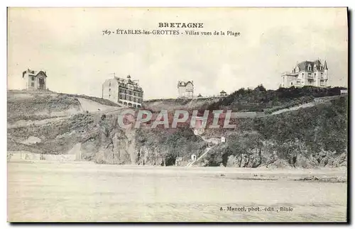 Cartes postales Etables La Grottes Villas Vues de la Plage