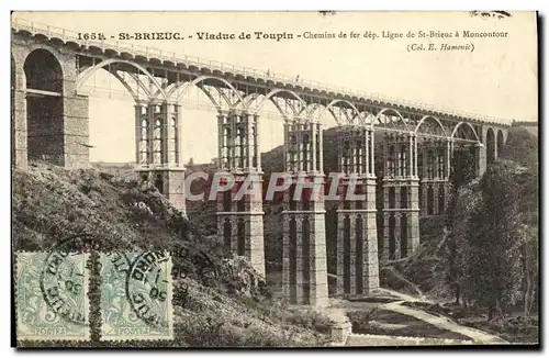 Cartes postales Saint Brieuc Viaduc de Toupin Chemins de fer ligne de St Brieuc a Moncontour