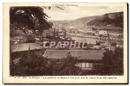 Cartes postales Saint Brieuc Vue Generale du Bassin a Flot et du Port du Legue prise des Ligneries