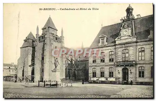 Cartes postales St Brieuc Cathedrale et Hotel de Ville