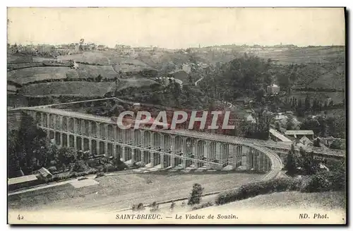 Cartes postales Saint Brieuc Le Viaduc de Souzin Train