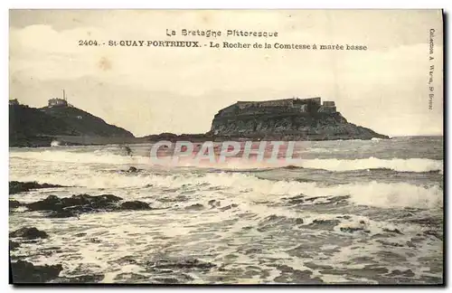 Cartes postales St Quay Portrieux Le Rocher de la Comtesse a Maree Basse