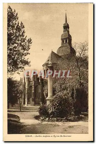 Cartes postales Dinan Jardin Anglais et Eglise St Sauveur