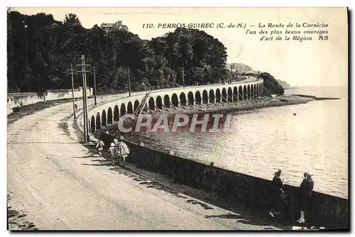 Cartes postales Perros Guirec La Route de la Corniche l un des plus beaux ouvrages d art de la Region