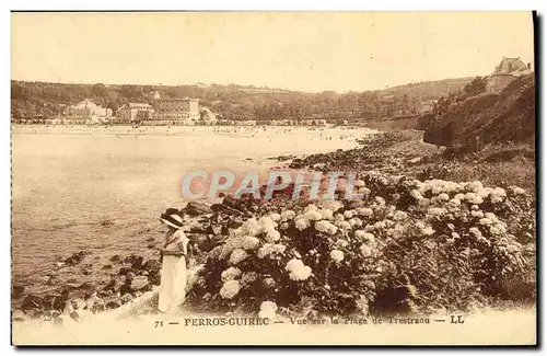 Cartes postales Perros Guirec Vue sur la Plage de Trestraou