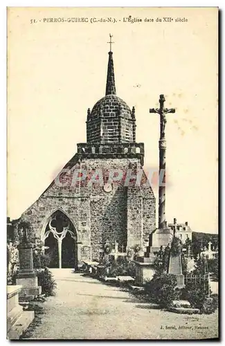 Cartes postales Perros Guirec L Eglise date du Xll e siecle