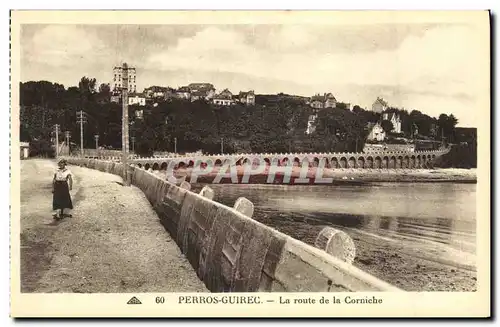 Cartes postales Perros Guirec La route de la Corniche