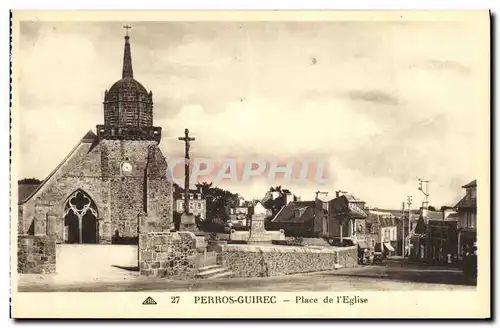 Cartes postales Perros Guirec Place de l Eglise