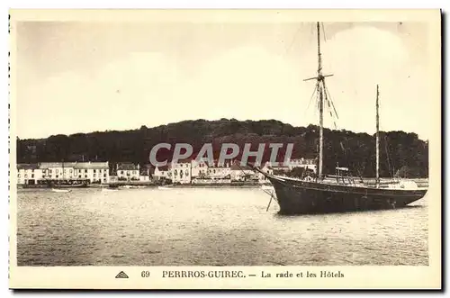 Cartes postales Perros Guirec La rade et les Hotels Bateau