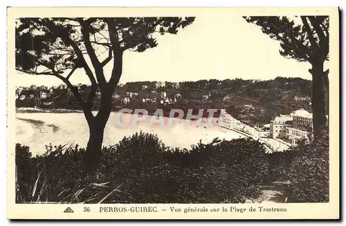 Cartes postales Perros Guirec Vue generale sur la Plage deTrestraou