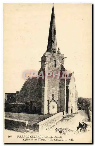 Cartes postales Perros Guirec Eglise de la Clarte Le Clocher Caleche