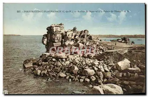 Cartes postales Perros Guirec Ploumanach Rochers du Squevel a la Pinte du Diable