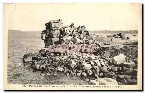 Ansichtskarte AK Perros Guirec Ploumanach Rocher du Squevel a la Pointe du Diable