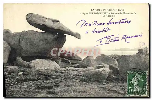 Cartes postales Perros Guirec Rochers de Ploumanac h La Torpille