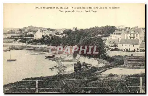 Cartes postales Ile de Brehat Vue Generale du Port Clos et les Hotels Vue Generale deu ar Port Close