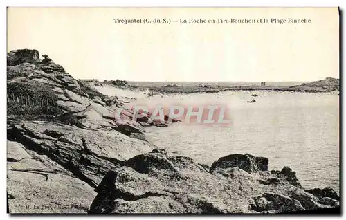 Ansichtskarte AK Tregastel La Roche en Tire Bouchon et la Plage Blanche