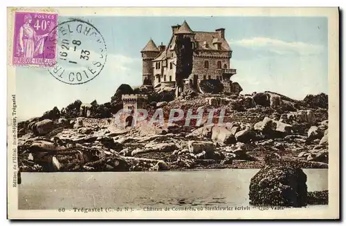 Cartes postales Tregastel Chateau de Costaeres du Stenkiewiez ecrivit Quo Vadis